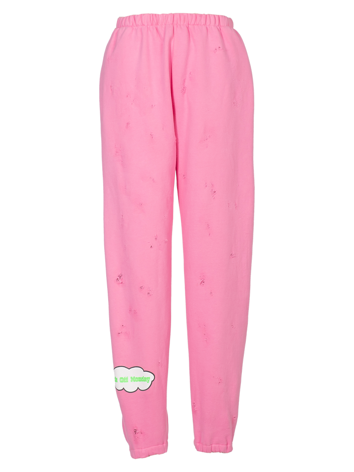 Natasha Zinko Distressed 'F*ck Off Monday' Jogging Pants