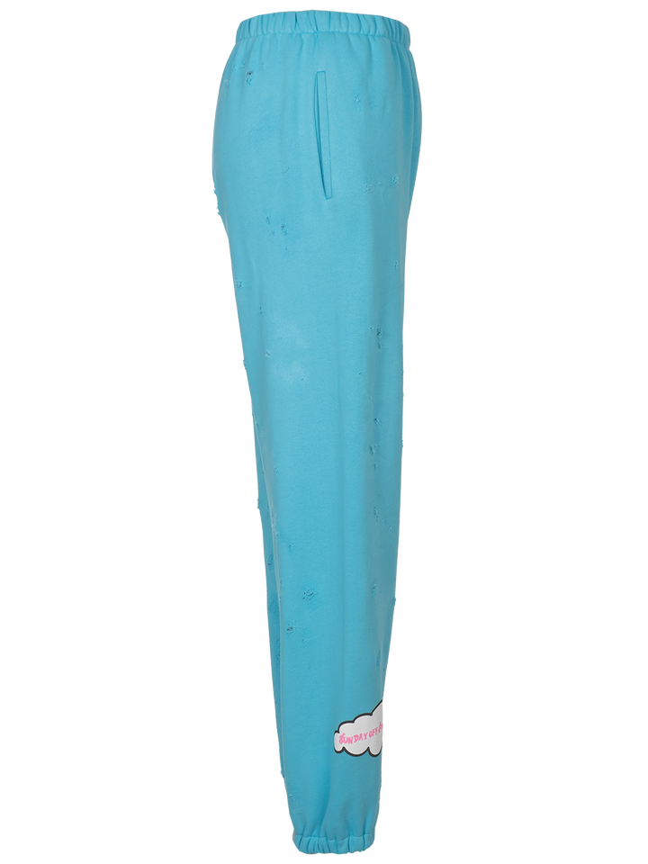 Natasha Zinko Distressed 'F*ck Off Sunday' Jogging Pants