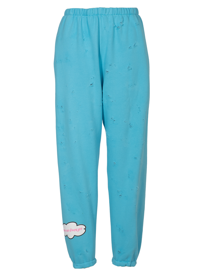 natasha zinko Distressed 'F*ck Off Sunday' Jogging Pants