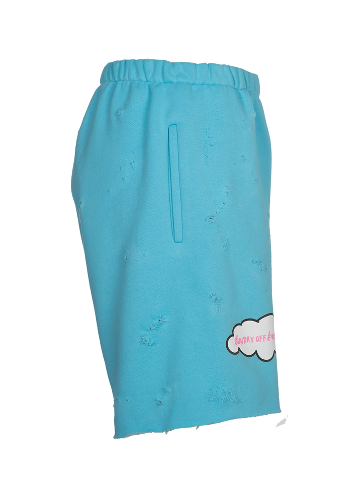 Natasha Zinko Distressed 'F*ck Off Sunday' Jogging Shorts