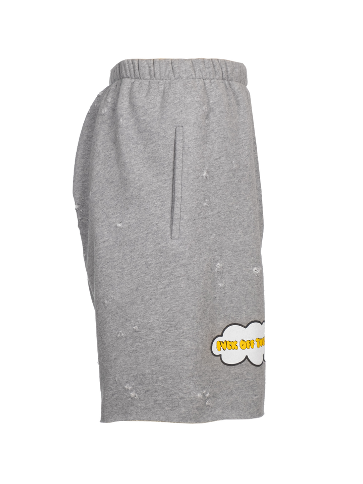 Natasha Zinko Distressed 'F*ck Off Tuesday' Jogging Shorts