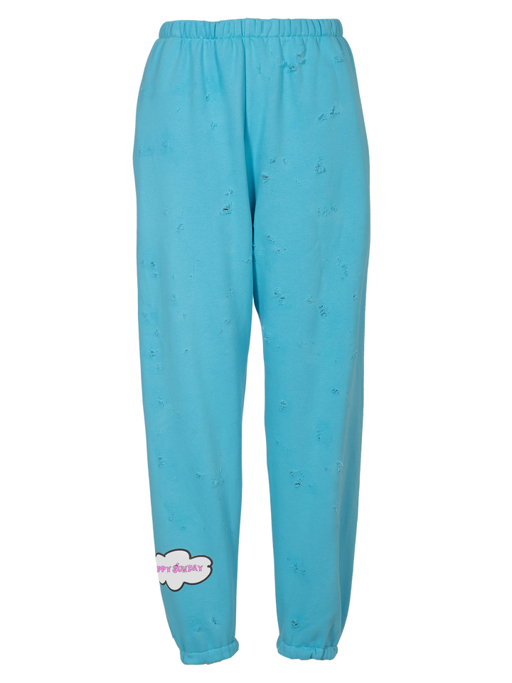 natasha zinko Distressed 'Happy Sunday' Jogging Pants