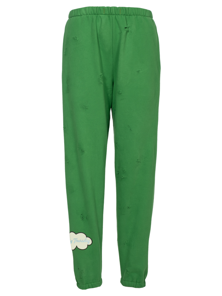 Natasha Zinko Distressed 'Happy Thursday' Jogging Pants
