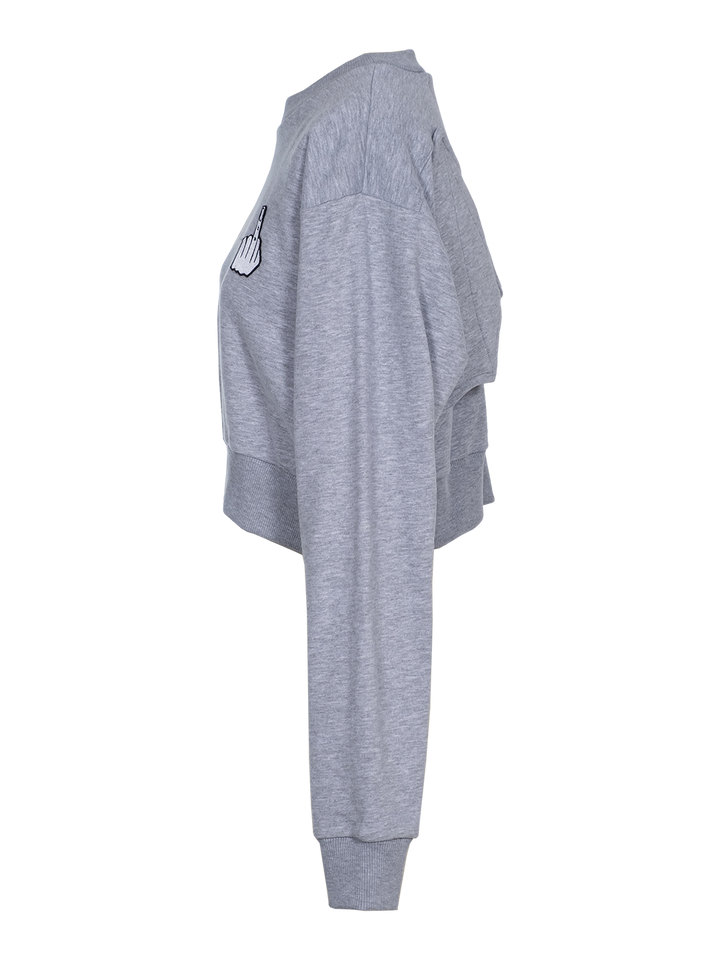 Natasha Zinko Embroidered Bat-wing Cropped Sweatshirt