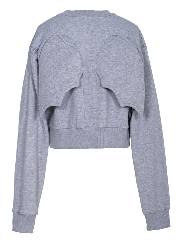 Natasha Zinko Embroidered Bat-wing Cropped Sweatshirt