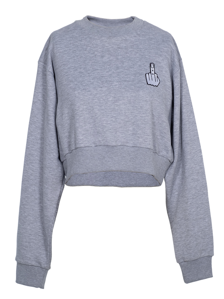 Natasha Zinko Embroidered Bat-wing Cropped Sweatshirt