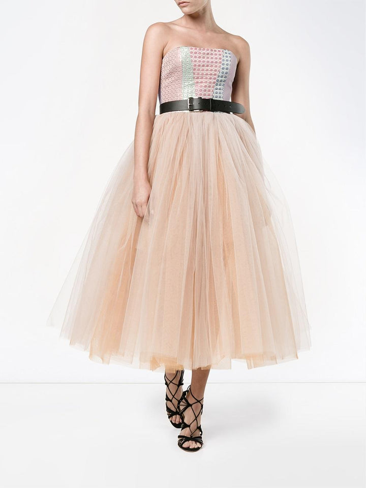 Natasha Zinko Multicolour Brocade/Tulle Strapless Ball Gown