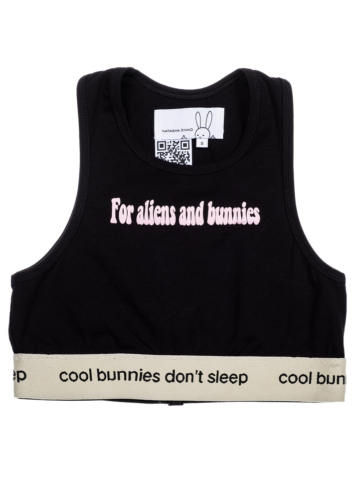 Natasha Zinko 'Aliens And Bunnies' Crop Top