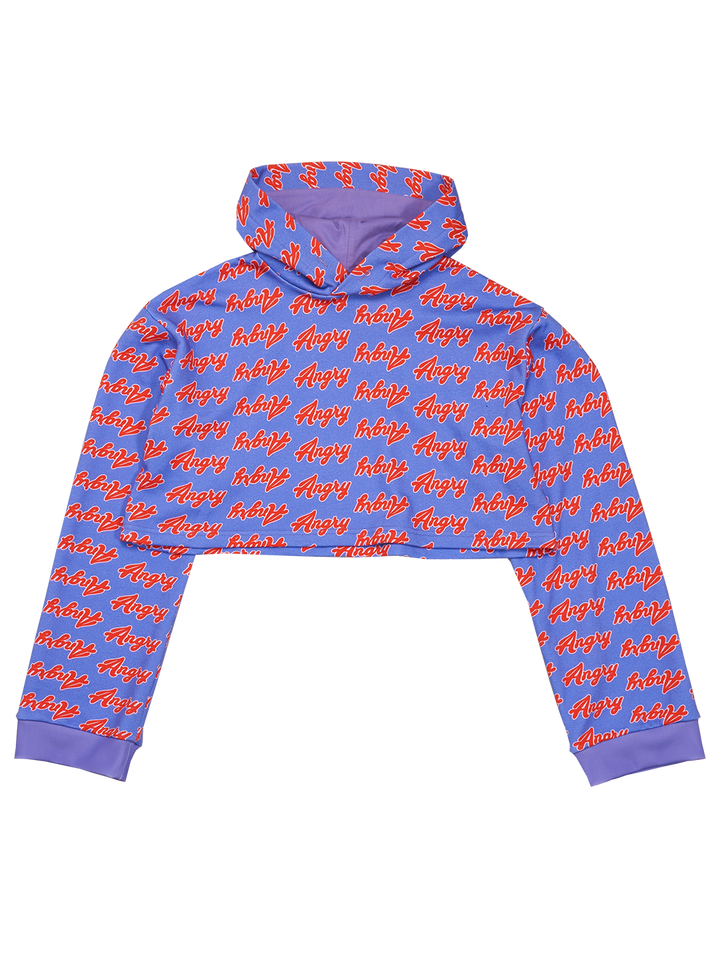 Natasha Zinko Angry Print Cropped Hoodie