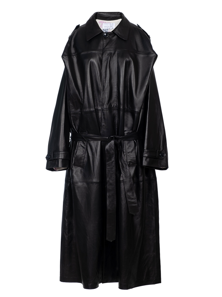 natasha zinko Box Leather Trench Coat