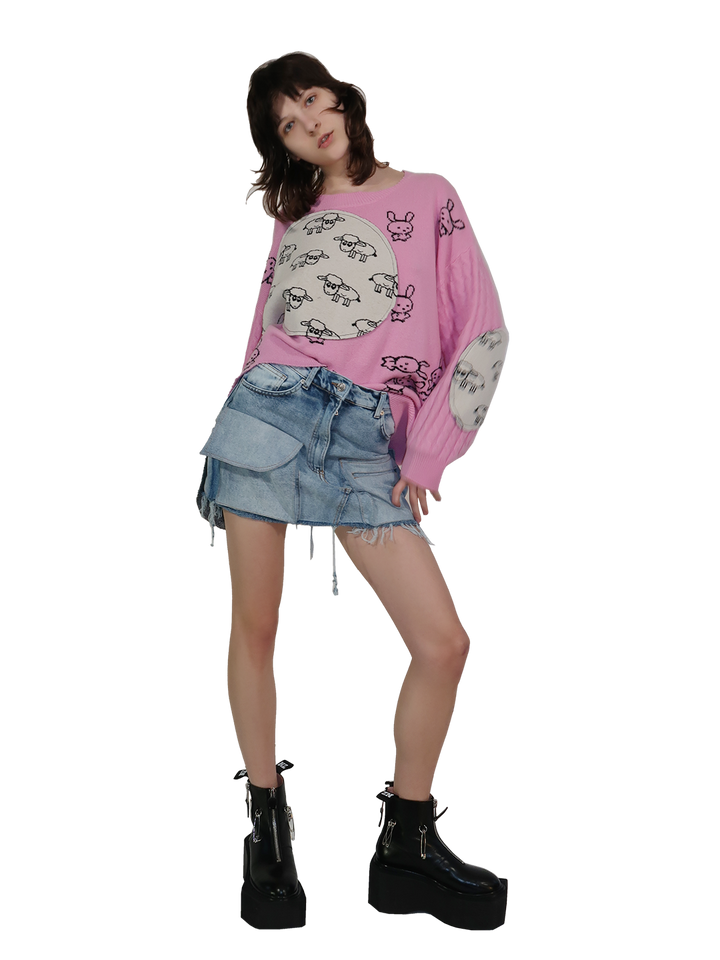 Natasha Zinko Bunnies & Sheep Cashmere Sweater