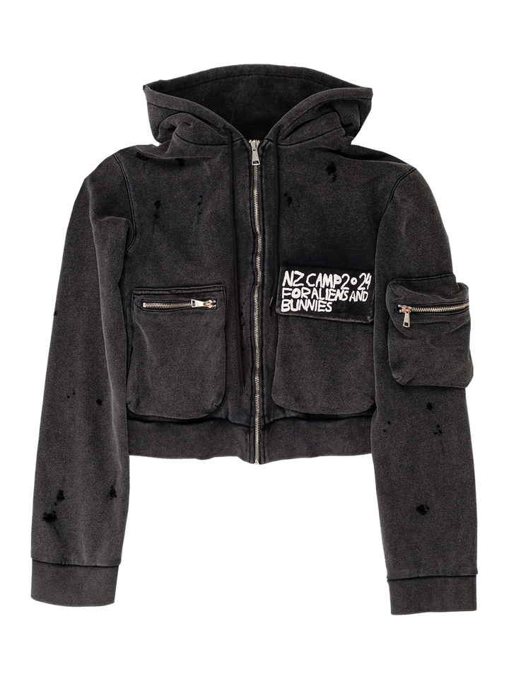 Natasha Zinko Camping Cropped Cargo Hoodie