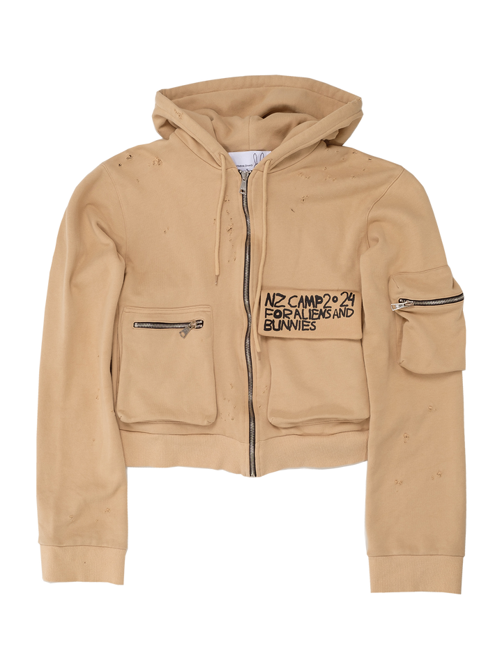 Natasha Zinko Camping Cropped Cargo Hoodie