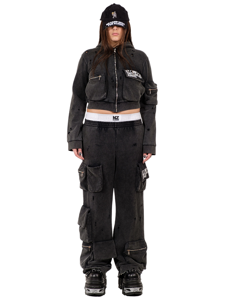 natasha zinko Camping Cropped Cargo Hoodie