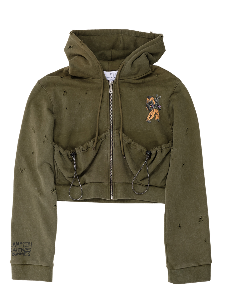 Natasha Zinko Camping Cropped Pouch Hoodie