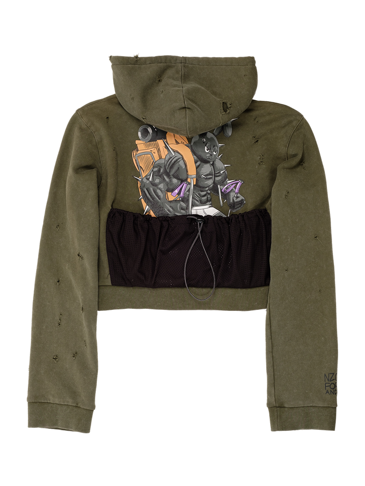 Natasha Zinko Camping Cropped Pouch Hoodie