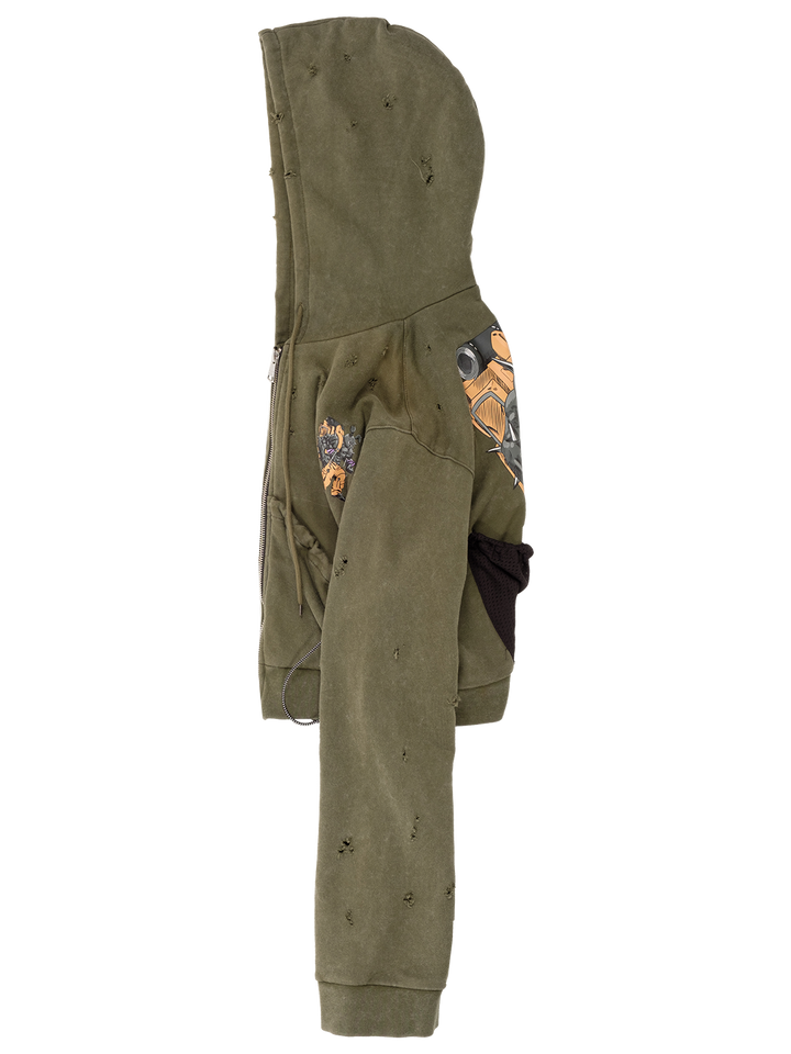 Natasha Zinko Camping Cropped Pouch Hoodie