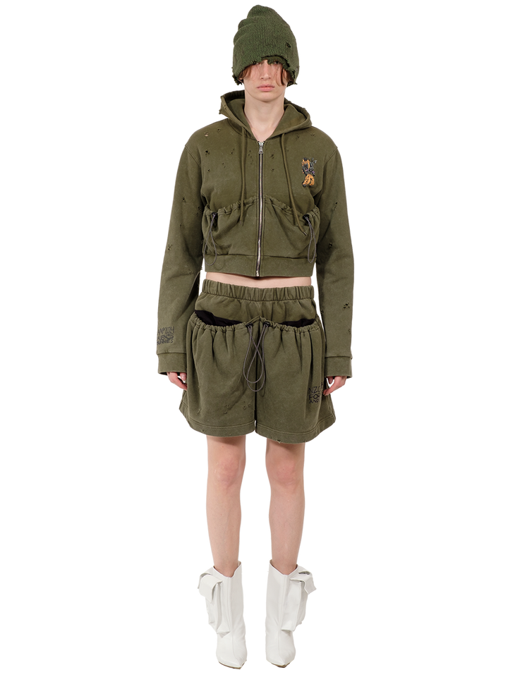 natasha zinko Camping Cropped Pouch Hoodie