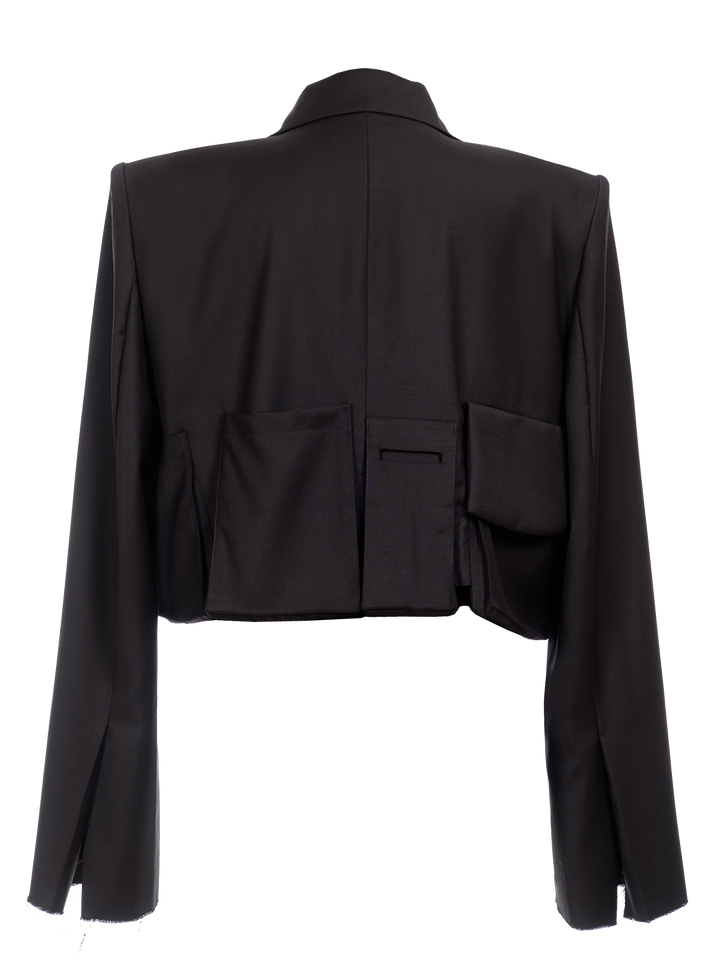 Natasha Zinko Corporate Shoulder Cropped Blazer