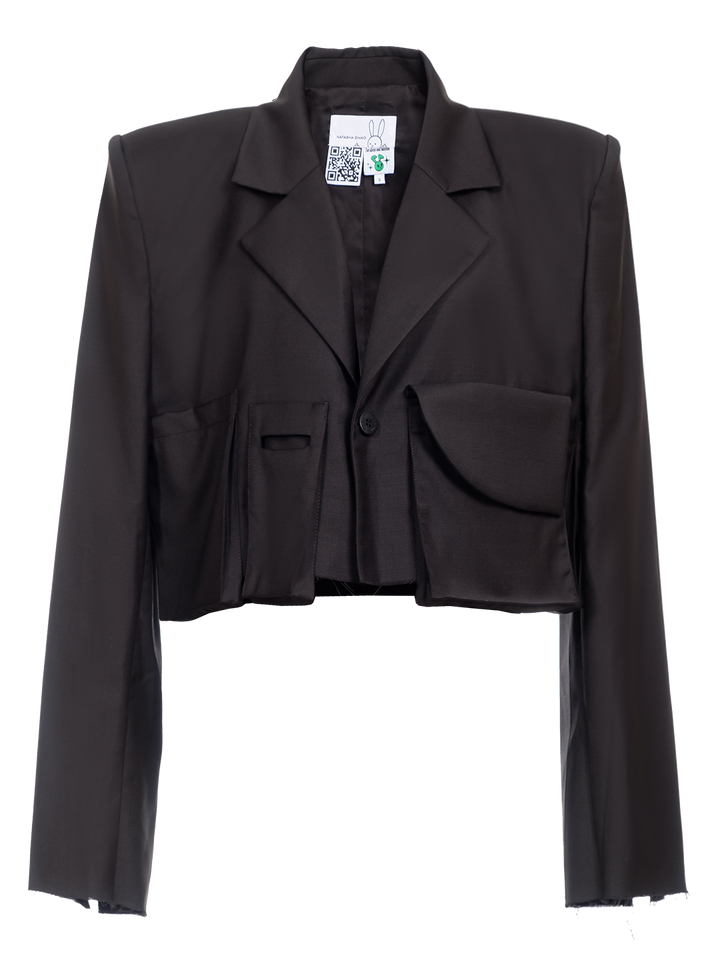 natasha zinko Corporate Shoulder Cropped Blazer