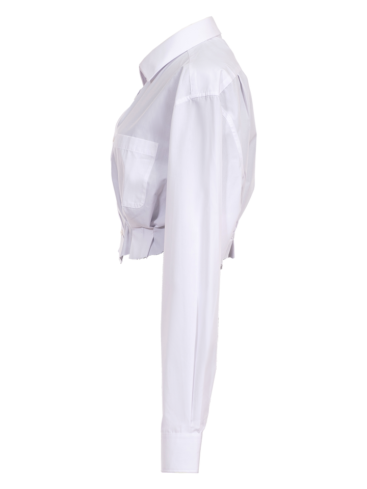 Natasha Zinko Cropped Pleated Formal Shirt