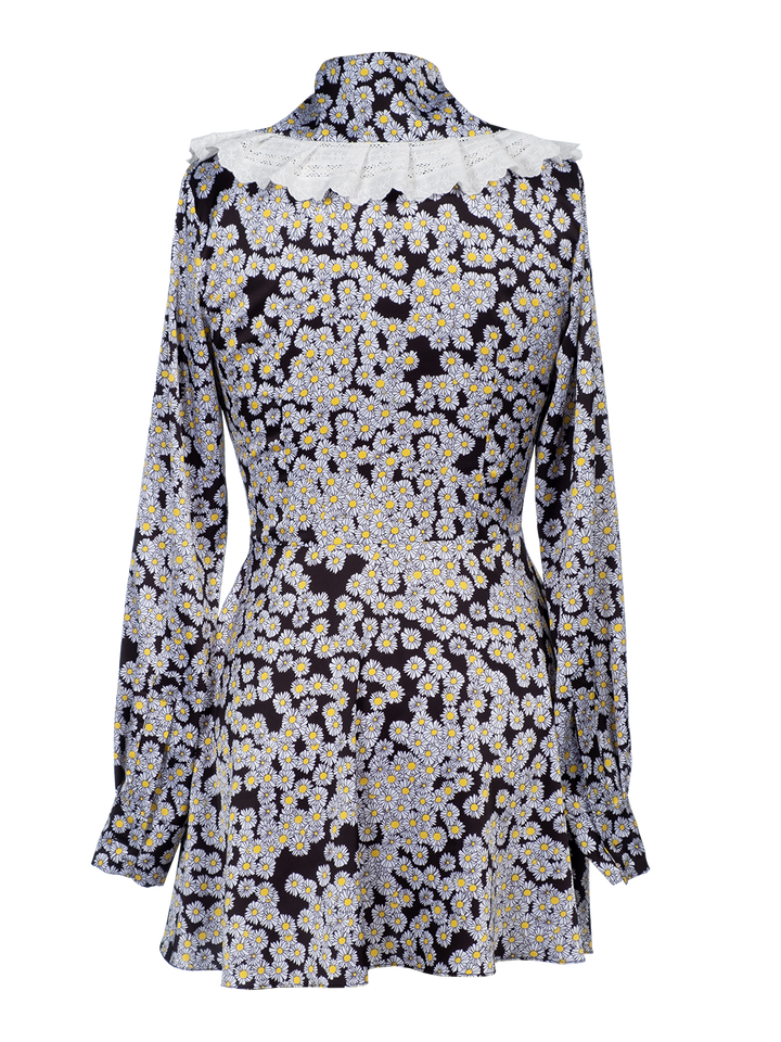 Natasha Zinko Daisy-print Mini Longsleeved Dress