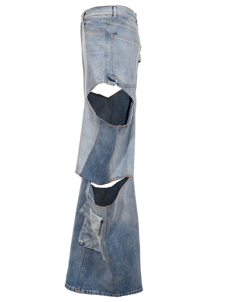 Natasha Zinko Denim Cargo Cut Out Jeans