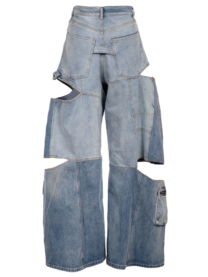 Natasha Zinko Denim Cargo Cut Out Jeans