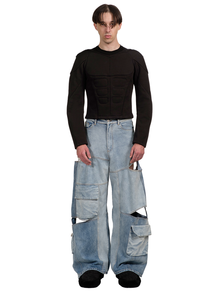 natasha zinko Denim Cargo Cut Out Jeans