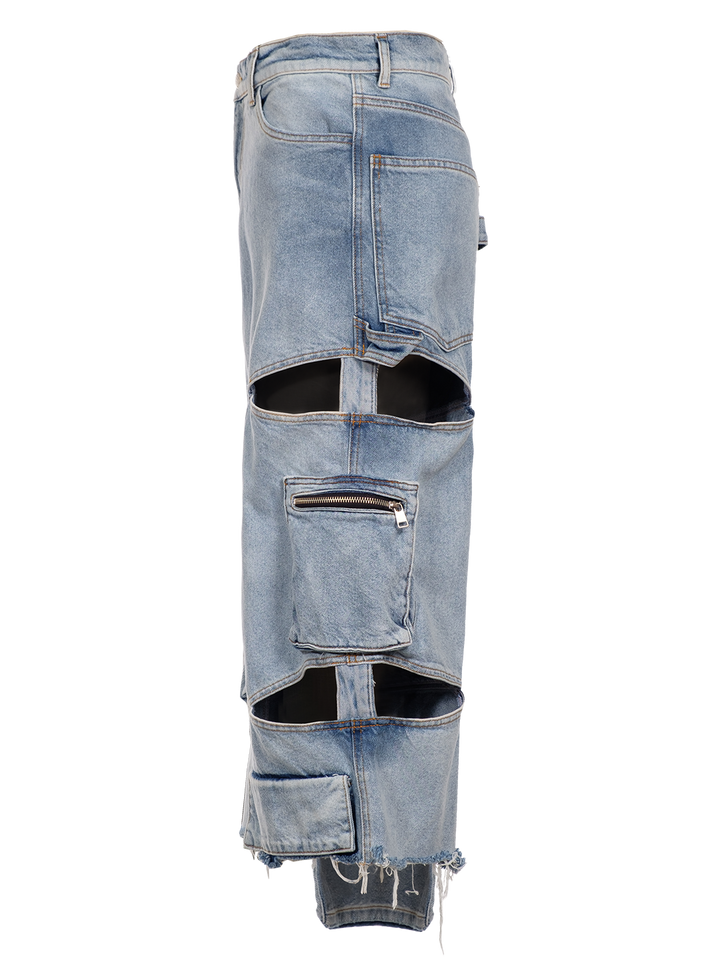 Natasha Zinko Denim Cargo Cut Out Shorts