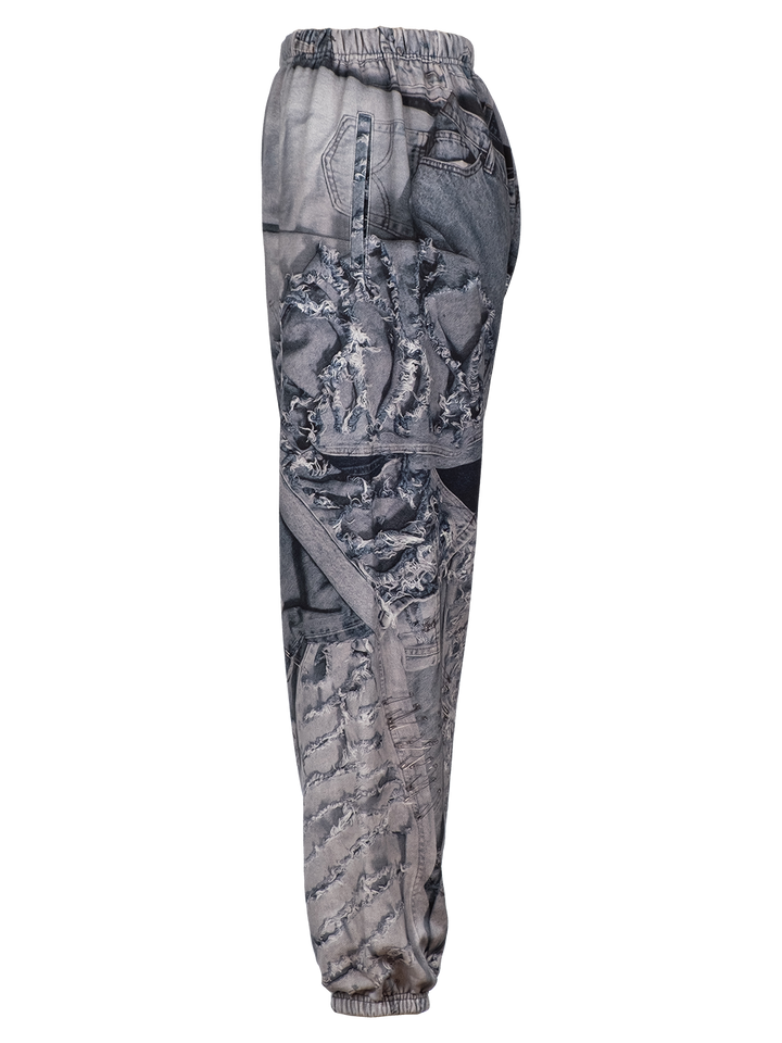 Natasha Zinko Denim-print Jogging Pants