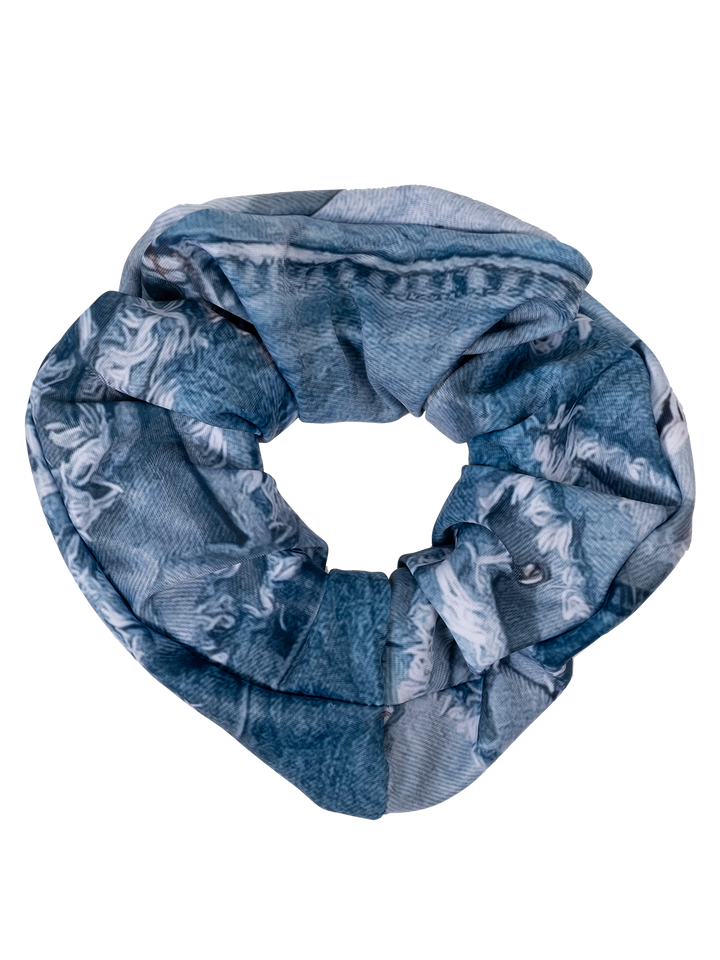 Natasha Zinko Denim Print Scrunchy