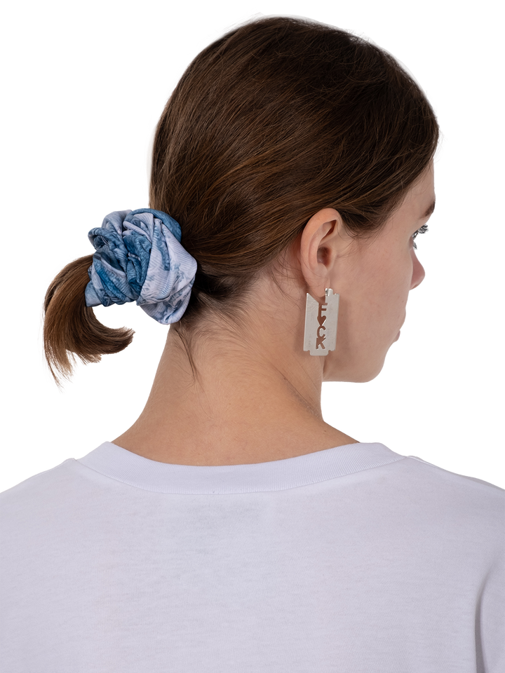 Natasha Zinko Denim Print Scrunchy