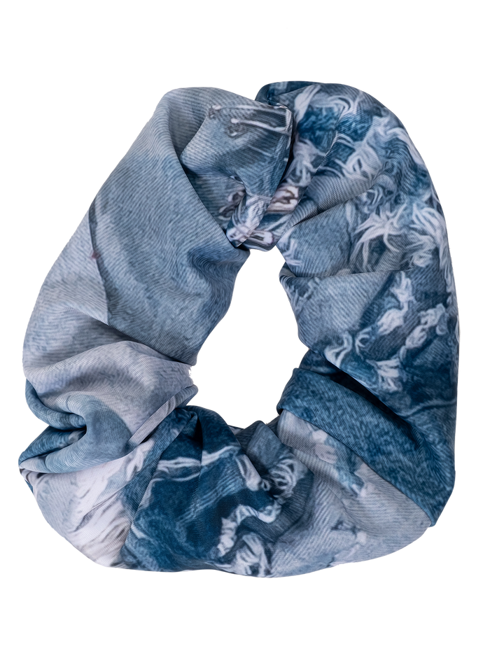natasha zinko Denim Print Scrunchy