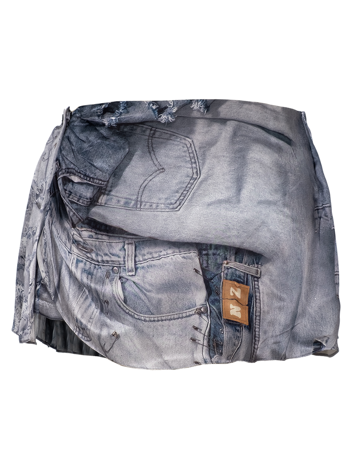 Natasha Zinko Denim Print Skort