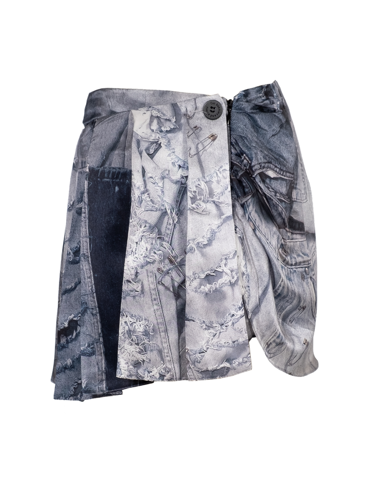 Natasha Zinko Denim Print Skort