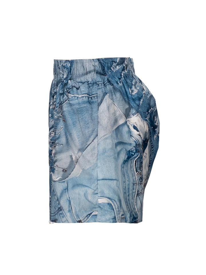 Natasha Zinko Denim Print Swim Shorts