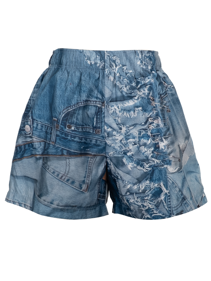 natasha zinko Denim Print Swim Shorts