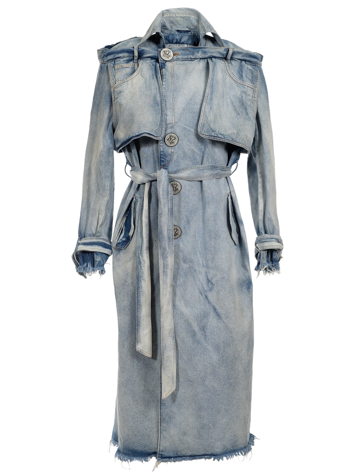 natasha zinko DENIM TRENCHCOAT