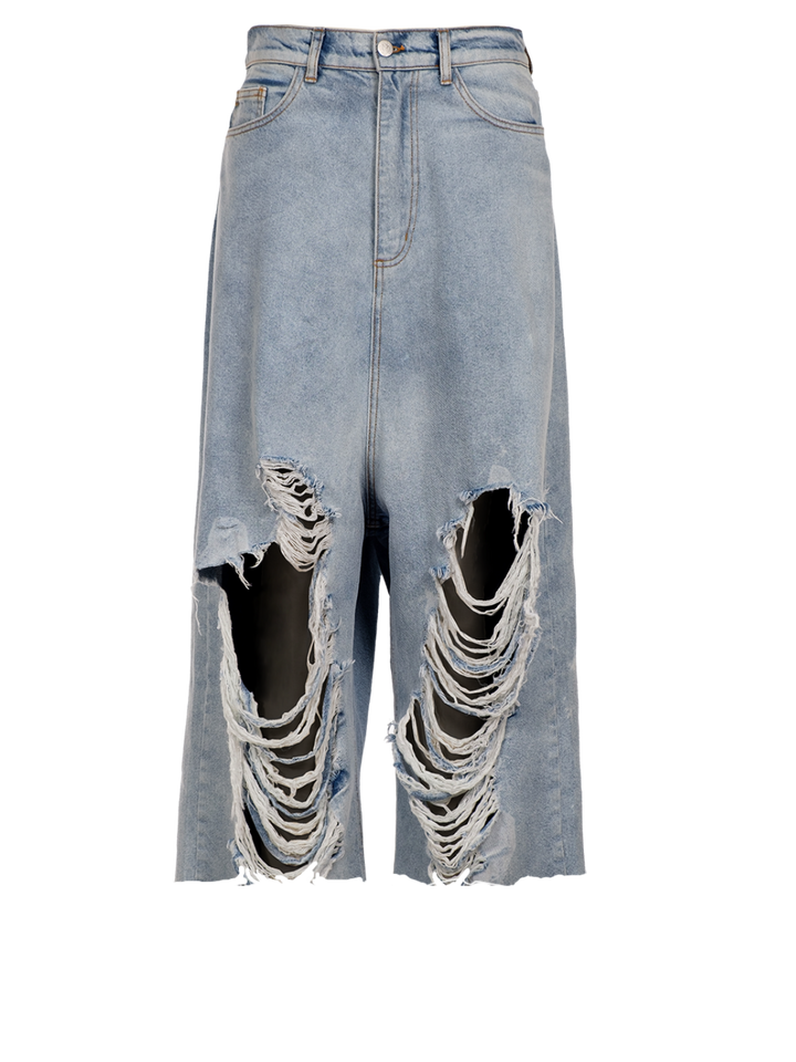 Natasha Zinko Destroyed Denim Shorts