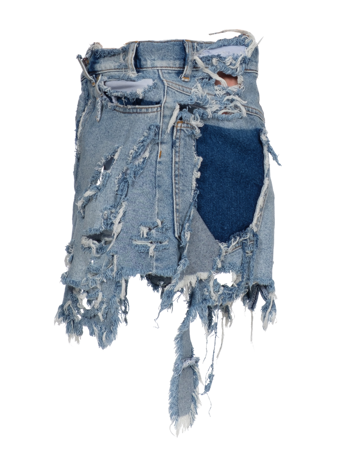 Natasha Zinko Destroyed Denim Skirt