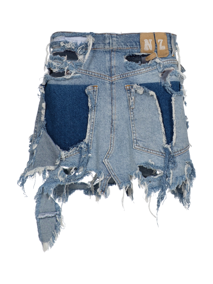 Natasha Zinko Destroyed Denim Skirt