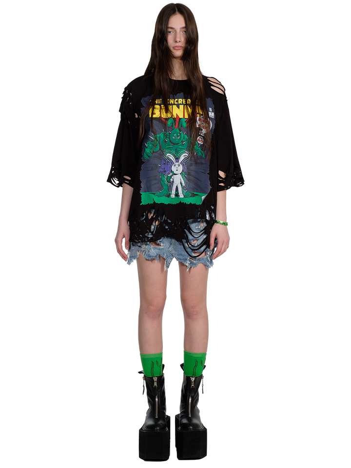 Natasha Zinko Destroyed Denim Skirt