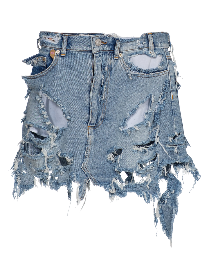 natasha zinko Destroyed Denim Skirt