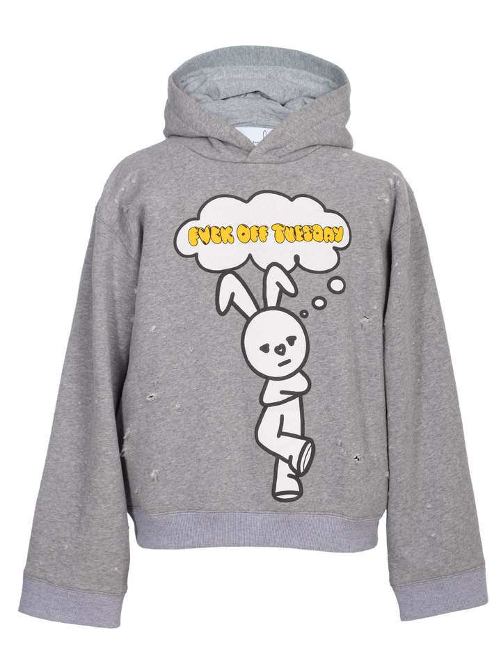 Natasha Zinko Distressed 'F*ck Off Tuesday' Hoodie