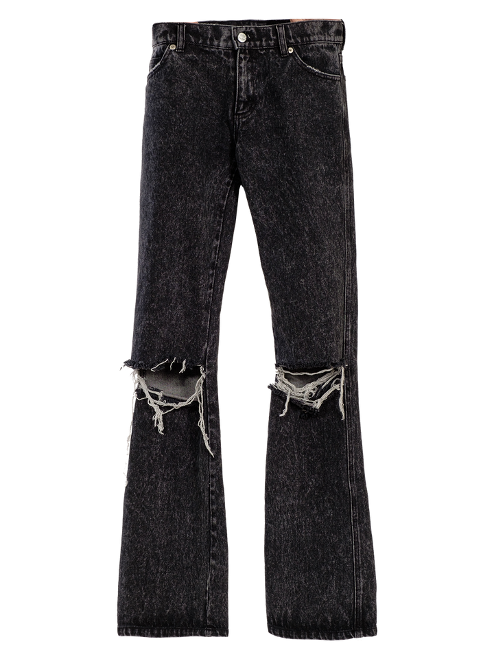 Natasha Zinko DISTRESSED KNEES FLARED JEANS