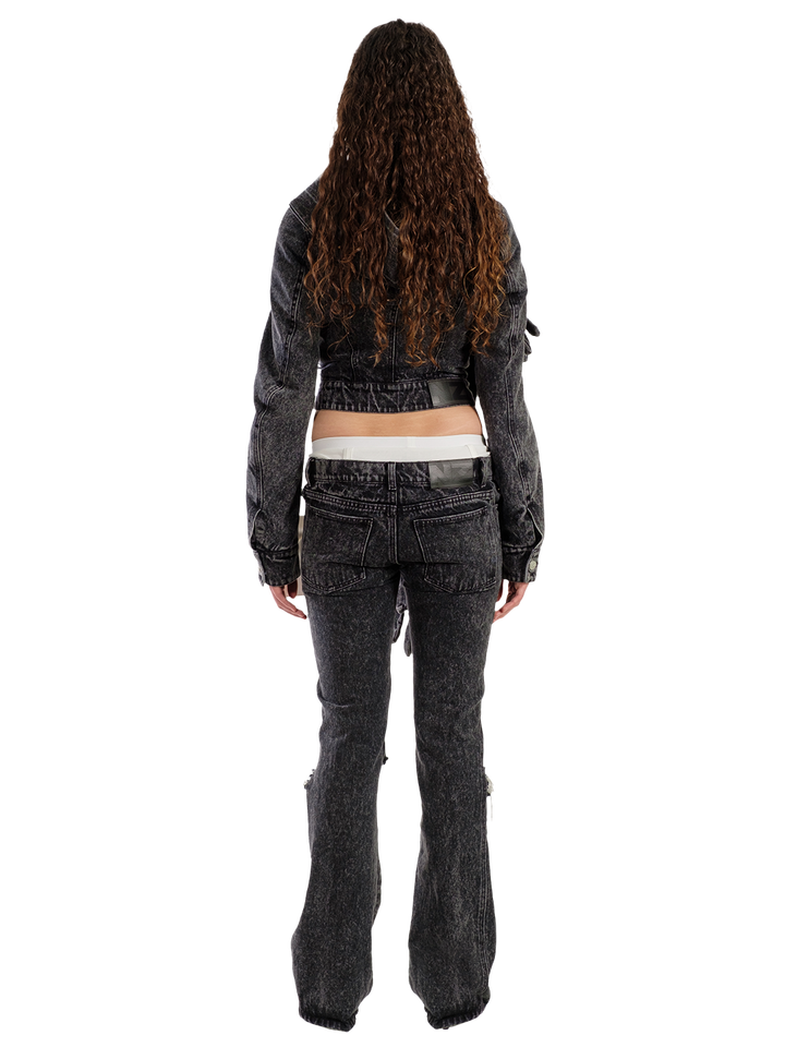 Natasha Zinko DISTRESSED KNEES FLARED JEANS