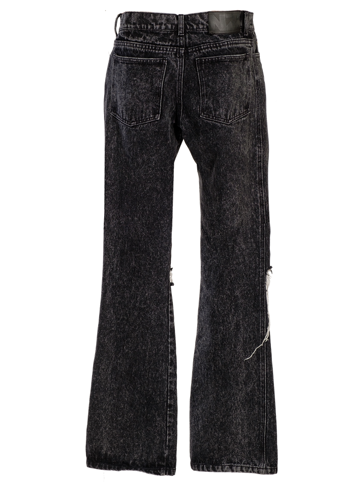 Natasha Zinko DISTRESSED KNEES FLARED JEANS