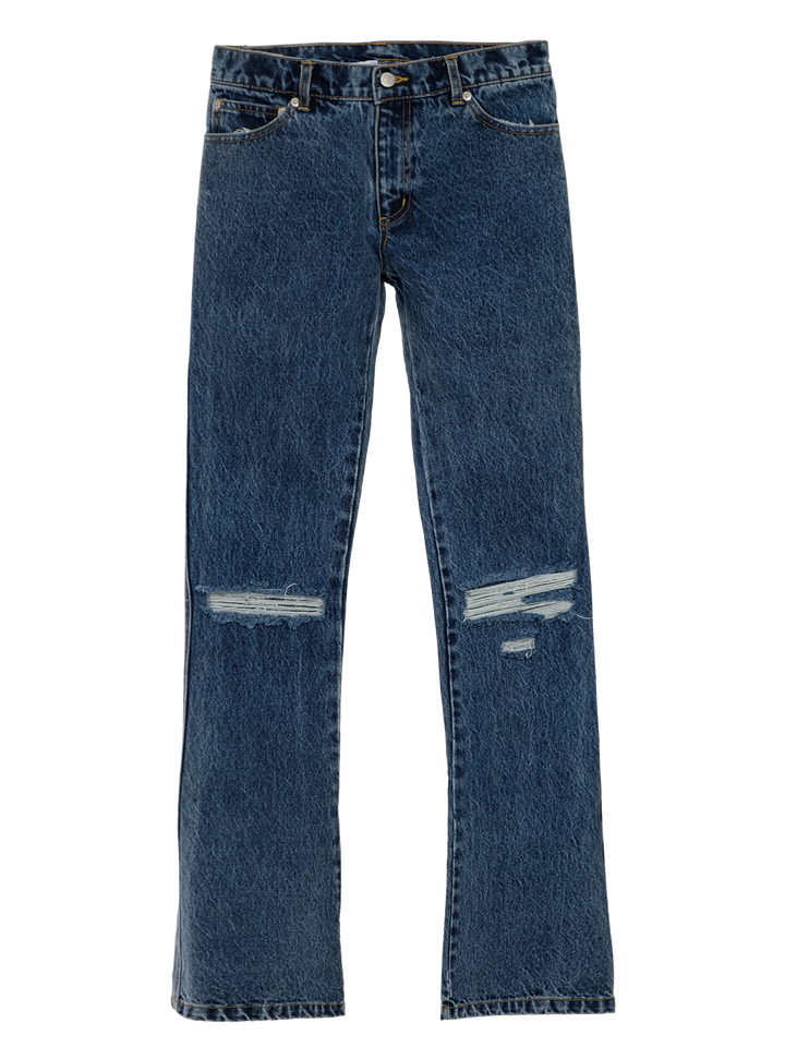 natasha zinko DISTRESSED KNEES FLARED JEANS