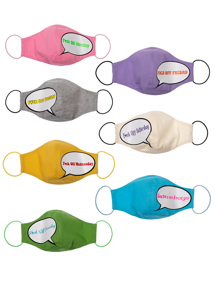 Natasha Zinko 'F*ck Off' Face Masks' Set /7 Pcs/